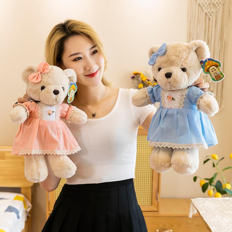 Rosenkleid Prinzessin Bär Plüschtier Mädchen Geburtstagsgeschenk Karorock Teddybär Heimschmuck