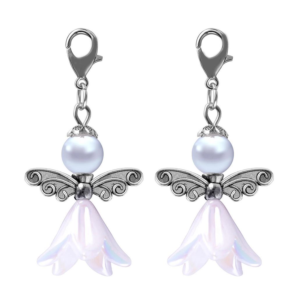 Pack of 50 Colorful Pearls Angelic Keychains Charm Pendant Decoration for Stylish and Lovely Accessories Daily Use