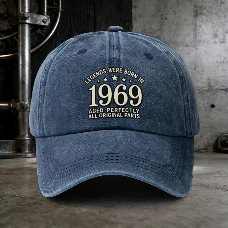 Washed Cowboy Hat a Unisexs Essential Travel Baseball Cap Featuring the Inscription Legends Were Born in  Aged Perfectly A