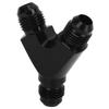 Coupler Union Fitting Splitter Black Anodized Coating Leak Proof Y Adapter Universal for Fuel Hose 6AN