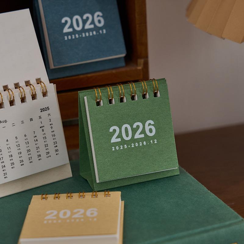 2026 Mini Simple Calendar Small Desk Calendar Creative Coil Calendar Planner Desktop Decoration Office Stationery Wall Calendar