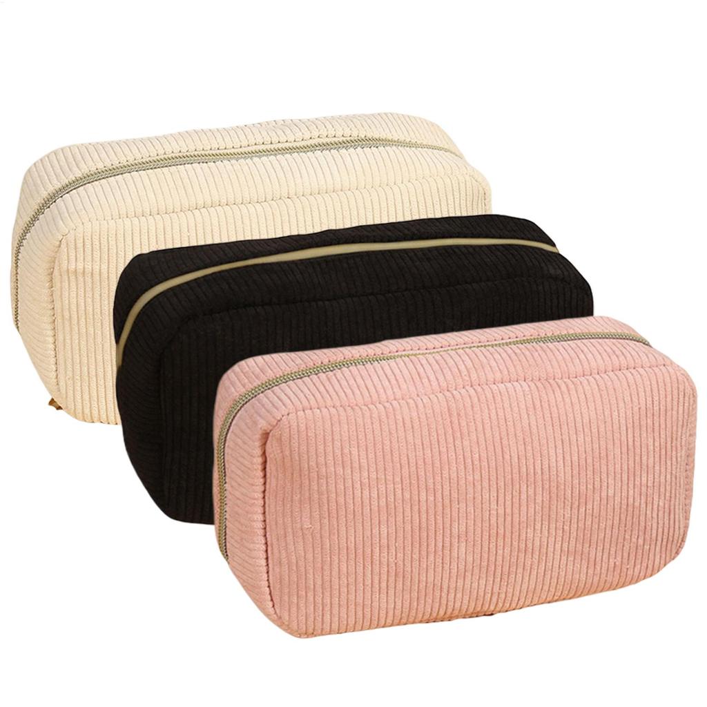 Large Capacity Corduroy Pencil Pouch Multi-Functional Stationery Organizer with Ruler, Boys Teens Girls Adults College Essential
