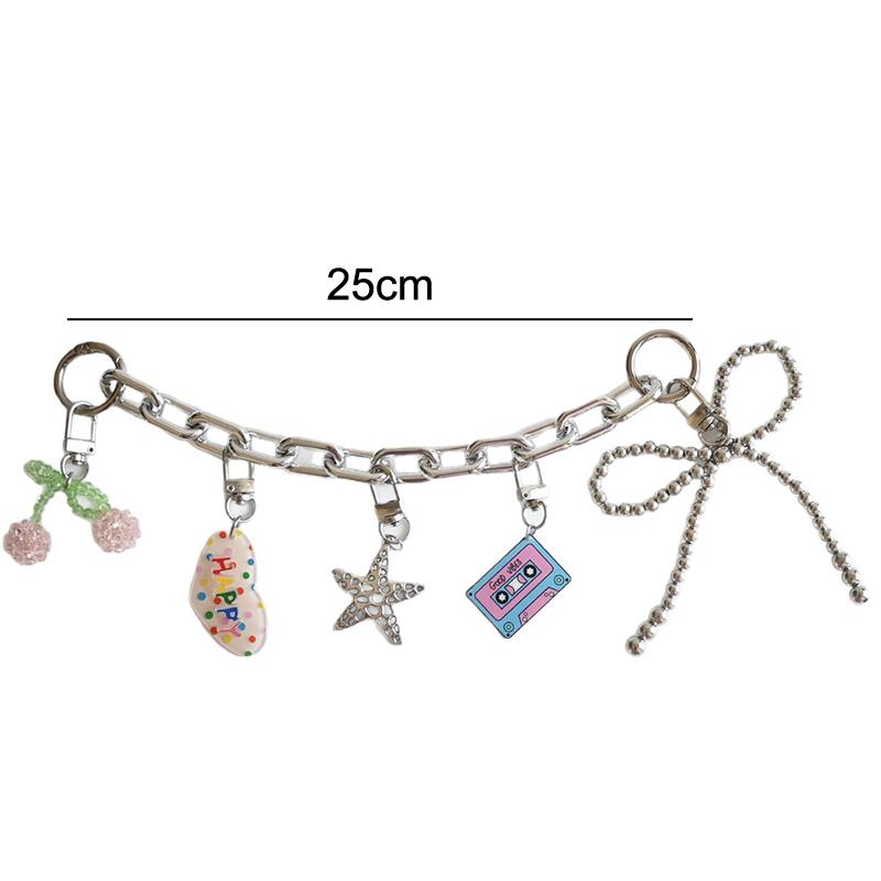 Starfish Bow Heart Keychain Bag Pendant Cute Backpack Decoration Kawaii Cartoon Jewelry Pendants Accessories Gifts