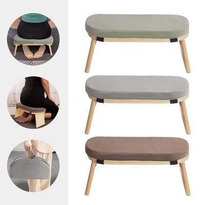 Meditation Bench,Foldable& Ergonomic Kneeling Stool,Prayer Kneeler Chair (396.83 lbs),Velvet Sponge Cushion for Yoga Practice