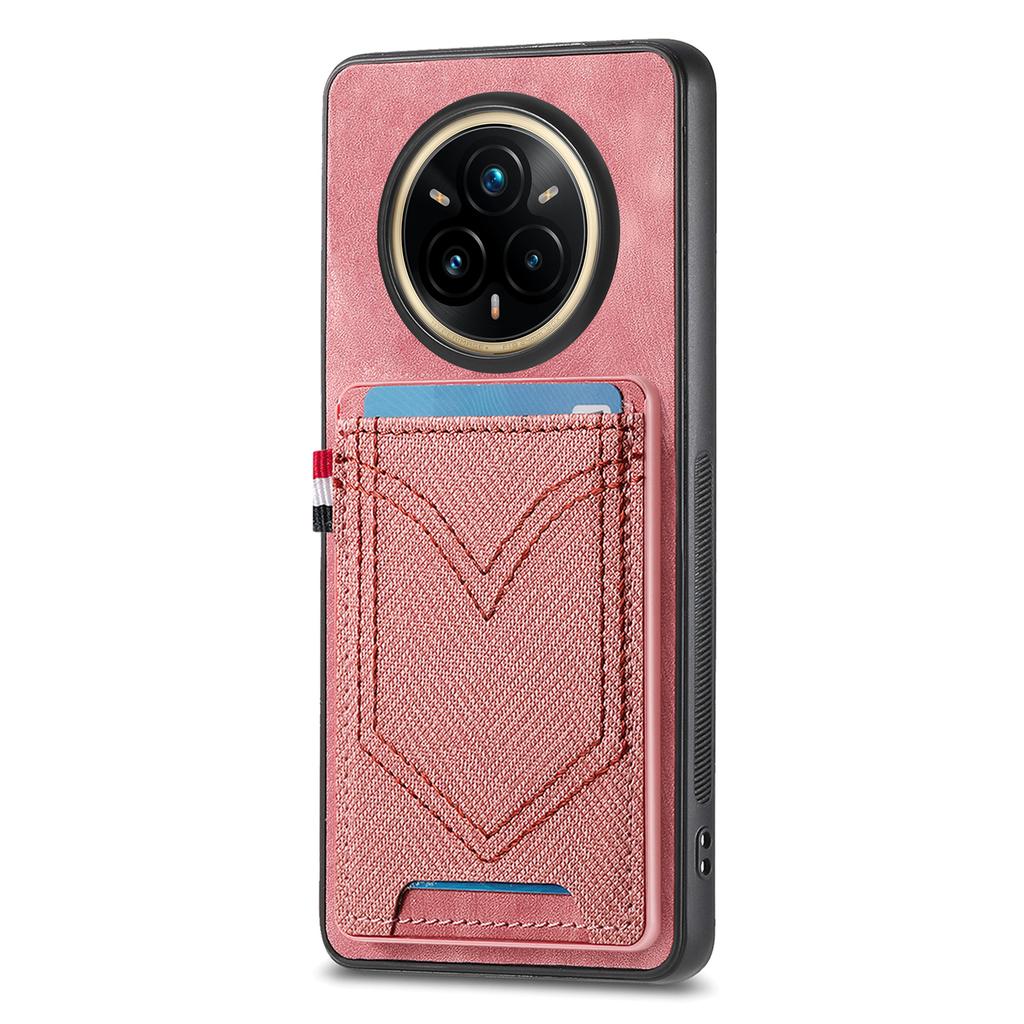 For Realme 14 Pro 5G Phone Case Retro Jean Cloth Texture Leather Back Cover with Card Holder