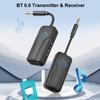 Bluetooth 6.0 AUX Audio Transmitter Receiver Wireless Adapter 3.5mm AUX Hi-Fi Stereo Music Audio Adapter For Car TV PC Speaker