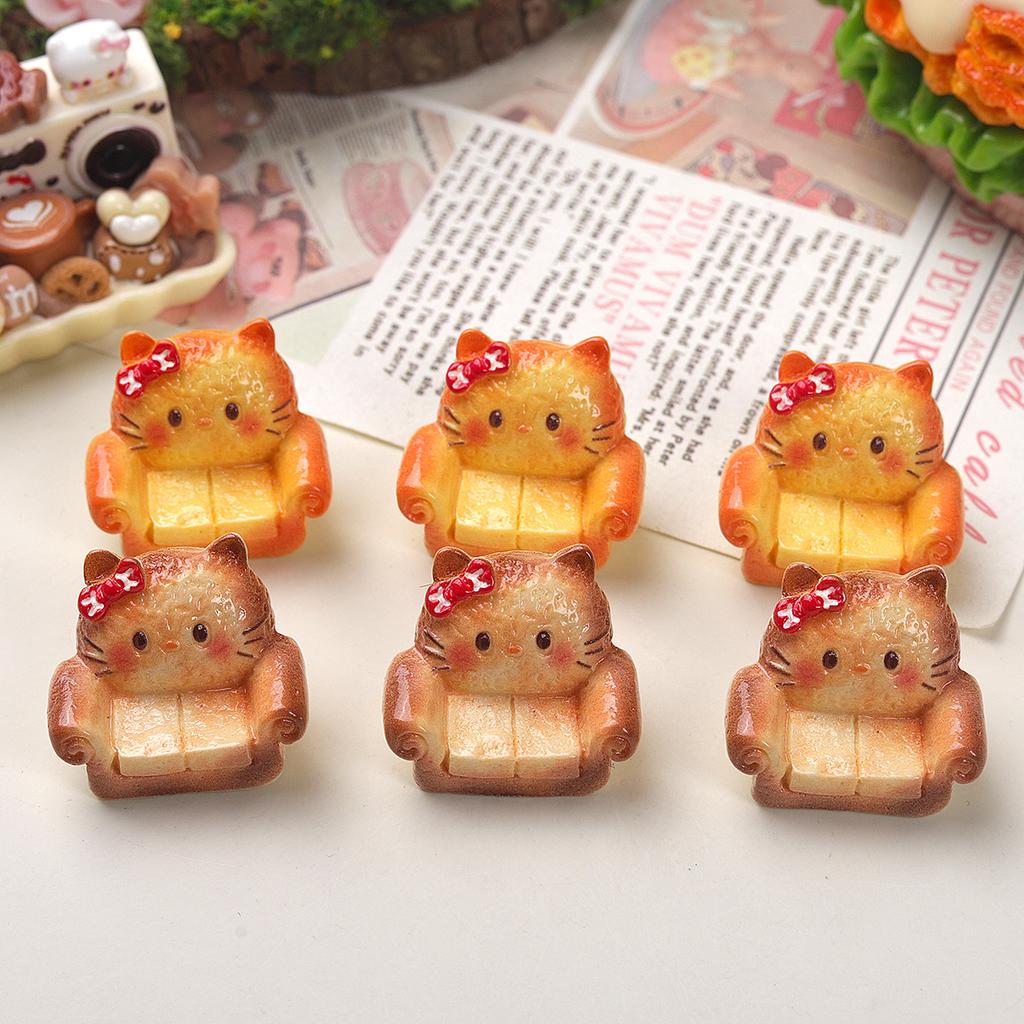10/40PCS Cartoon DIY resin accessories accessories 3D sofa cat head cream rubber hair clip shoe buckle pendant accessories