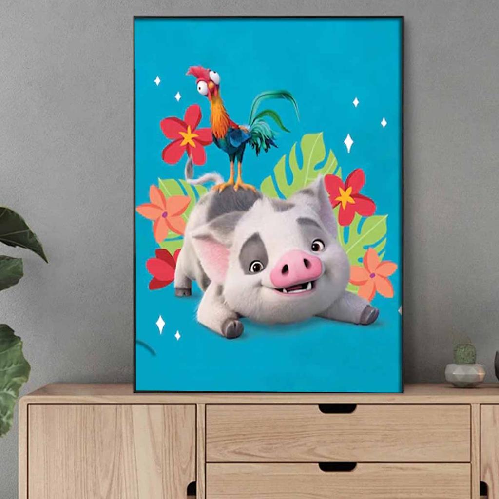 DIY Diamond Painting Little Pig and Little Chicken Cross Stitch Kit Mosaic Art Diamond Painting Full Circle Diamond Home Decoration