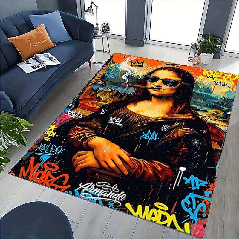 1pc Armando Mona Lisa Graffiti Art Office Chair Mat - Festival Gift, Non-Slip Carpet for Home Decor, Suitable for All Seasons.P001