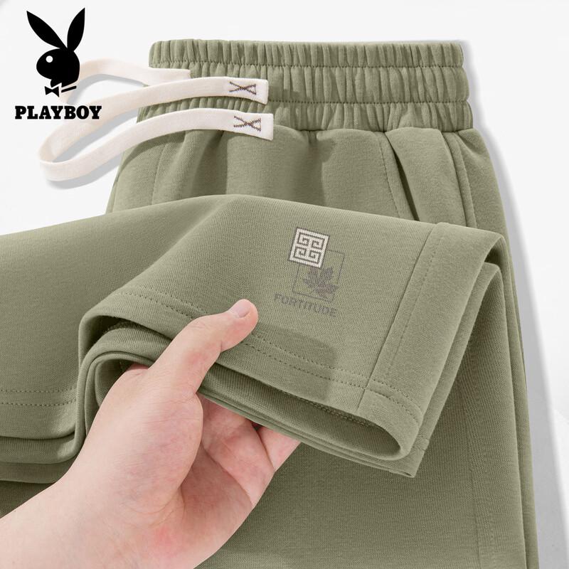

PLAYBOY Men s Maple Leaf Print Casual Sports Shorts L (175)