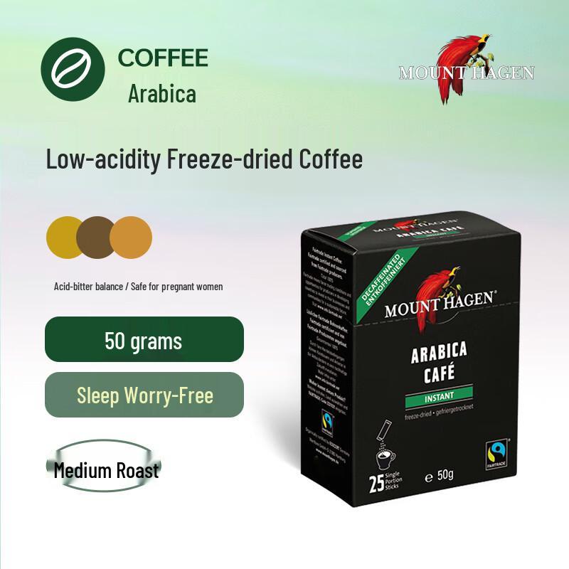 Mount Hagen Arabica Decaf Freeze-Dried Instant Coffee Sticks