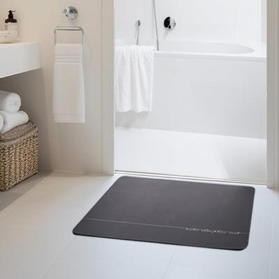 Bath Mat Improved X Water Absorption Power 2x Soft and Diatomite Bath Foot Wiping Bath Washable Quick Safe X Square King's Ver.2.0 [Further Fluffy]
