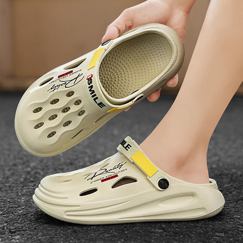 Men's Breathable Slip-On Clogs Slippers Comfortable Non-Slip Sole Summer Sandals with Thick Platform for Outdoor Garden Sandals