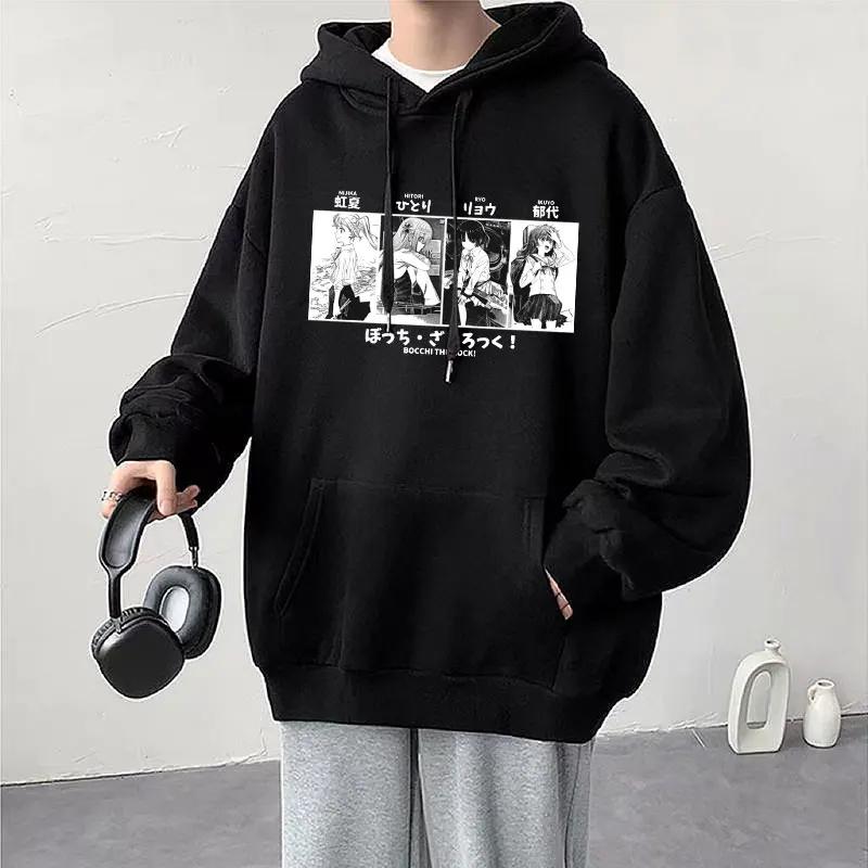 Anime Cos BOCCHI THE ROCK! Bluza z kapturem Kessoku Band Logo Pary Bluzy z kapturem Goto Hitori Ijichi Nijika Cospaly Oversized Długi Rękaw Męski