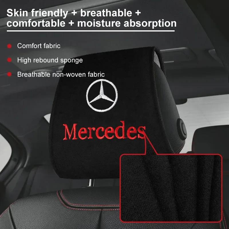 Car Seat Back Headrest Pillow Dustproof Cover Cotton Support Pads Covers for Mercedes Benz A B C E S R G GLA C200 E200 Class GLK