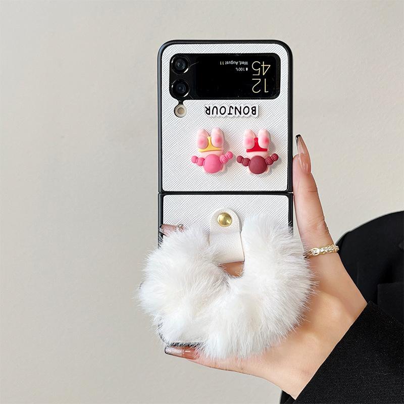 

Для Samsung Zflip6 Плюшевий ланцюжок на руку Браслет Рожевий Дупа Дівчинка Милий Чохол для телефону-розкладачки зі складним екраном For Huawei Pocket2