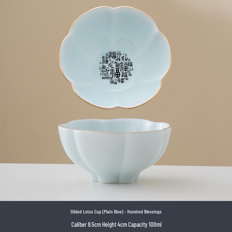 Jade White Porcelain Tea Cup with Flower Petal Design - Ceramic Tea Set for Women