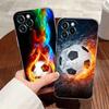 Feuer Fußball Hülle Für Apple iPhone 17 16 15 14 13 12 11 Pro Max 16 Plus 16E 17Air 17Pro Handyhülle Fußball Silikon Funda