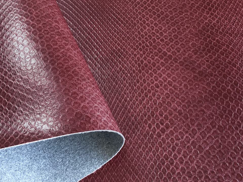 Snakeskin Synthetic Leather Fabric Wine 118 X 44 Cm [Basic Snake, Red]