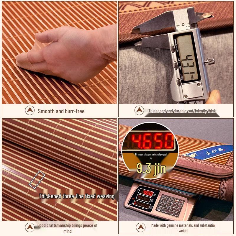 Master Xi 2025 Dual-Use Bamboo and Ice Silk Straw Mat for Summer and Winter