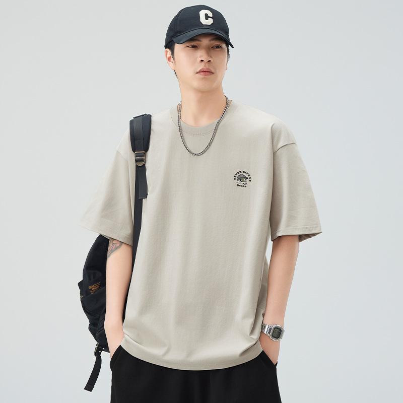 

Новая летняя футболка с коротким рукавом для мужчин, свободная, с круглым вырезом, в японском ретро-стиле, универсальная 4XL