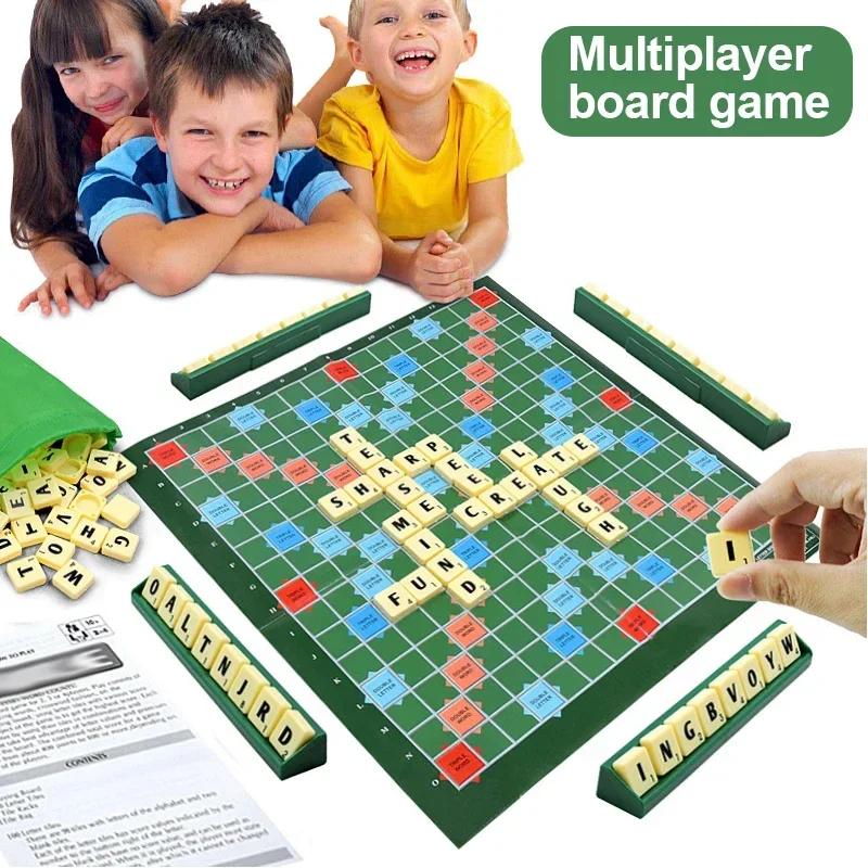2-4 Personen Englische Rechtschreibung Solitär Box Alphabet Schach Lernspielzeug Reise Englisches Alphabet Scrabble Puzzle Brettspiel