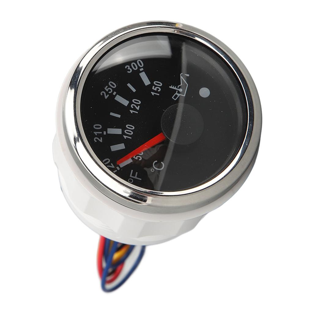 52MM Oil Temperature Gauge DC9 To 32V Double Scale Pointer High Precision Sensors for RVs Yachts Fishing Boats Ships