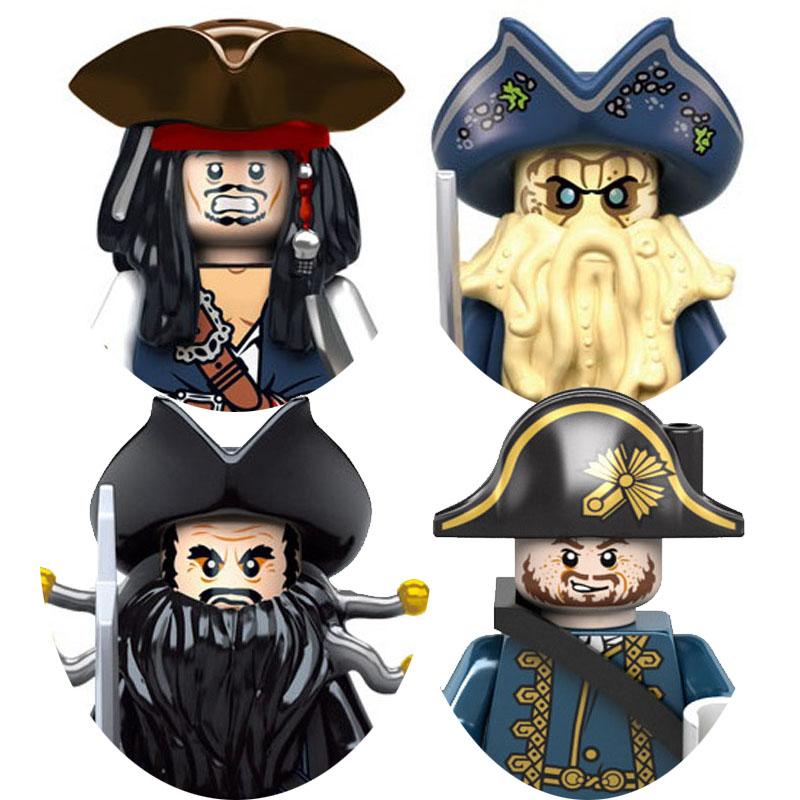 The Caribbean Of Pirates Captain Jack Sparrow Blackbeard Barbossa Davy Jones Figure Blocks Construction Bricks Toys For Children