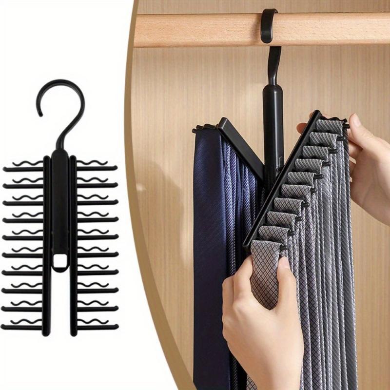 1Pcs Tie Storage Hanger Large Capacity Bow Clip Scarf Belt Hanging RackTie Belt Display Holder Wardrobe Household