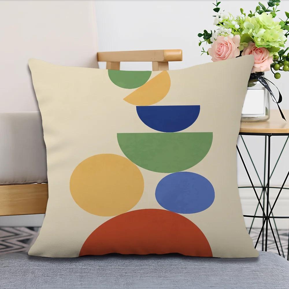 Abstract Geometric Nordic Style Soft Comfortable Pillow Case For Sofa Living Room Home Office Decor Protective Covers