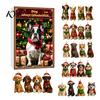 Calendario de Adviento para Perros con Temática de Mascotas, Adornos de Acrílico 2D de Razas, Calendario de 24 Días con Recuerdos para Fiestas Navideñas para Entusiastas