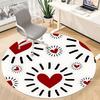 1pc Love Hearts Office Round Area Rug, Indoor Mat Suitable ForOffice, Under Office Chairs Bedroom Living Room Home Decor, Room Decot260