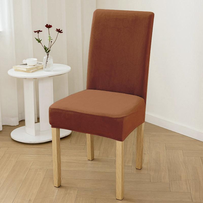 Velvet Dining Chair Cover Dustproof Elastic Soft Chair Seat Cover Slipcover Suitable for Living Room Home Decor Office 1PC