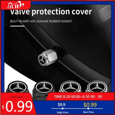 5pcs Car Tire Theftproof Wheel Air Valve Cap Tyre Stem Cover For Benz W211 W124 W176 W177 C180 C200 C260 C300 GLC CLE CLA
