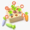 Montessori Toddlers Toys, Macron Carrot Harvest Game Wooden Toy for Age 2 3 Old Baby Kids, Educational Learning Shape Sorting Matching Gifts