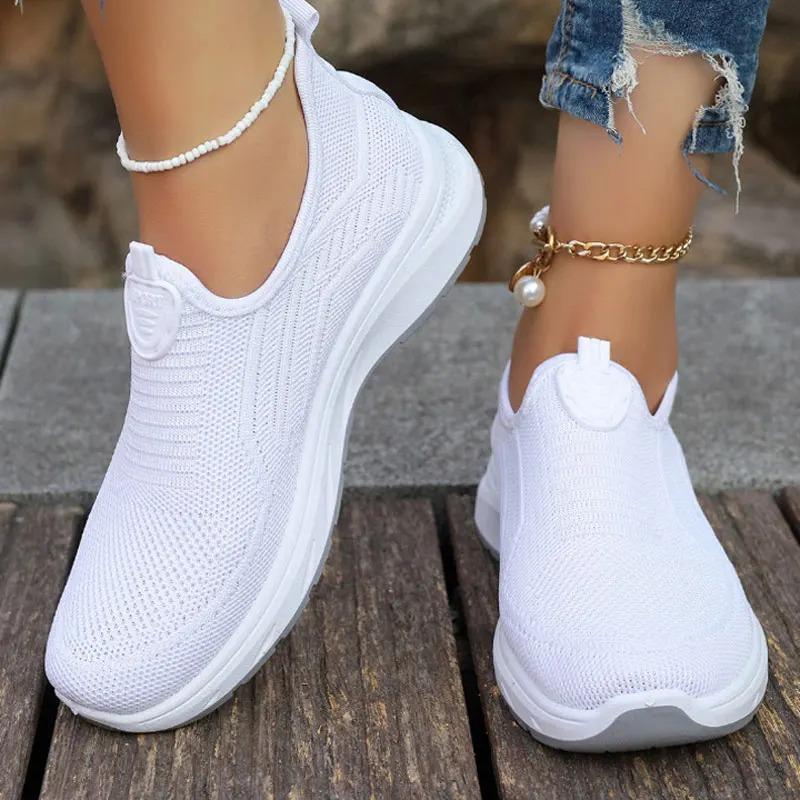 Women's Sneaker Loafers Tennis Femimino Ladies Slip On Breathable Sports Shoes Designer Barefoot Shoes Ballet Flats