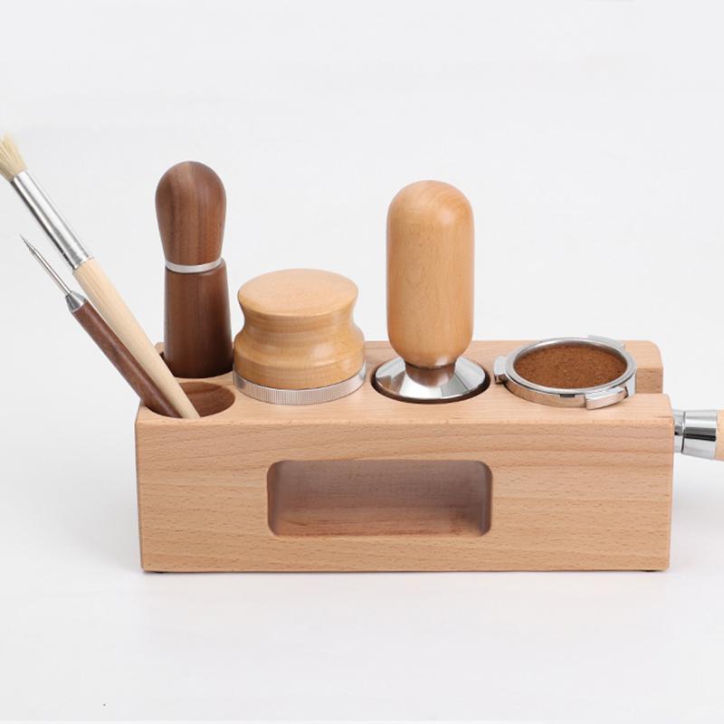 Wooden Coffee Tamper Holder 51/53/58mm Espresso Tamper Station Stand Base for Espresso Machine Barista Accessories