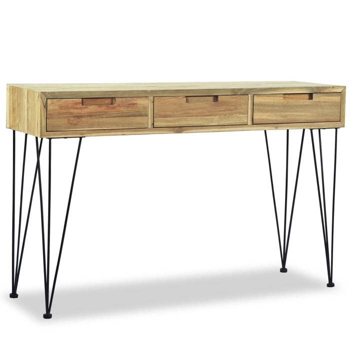 VidaXL Table console 120 x 35 x 76 cm Teck massif