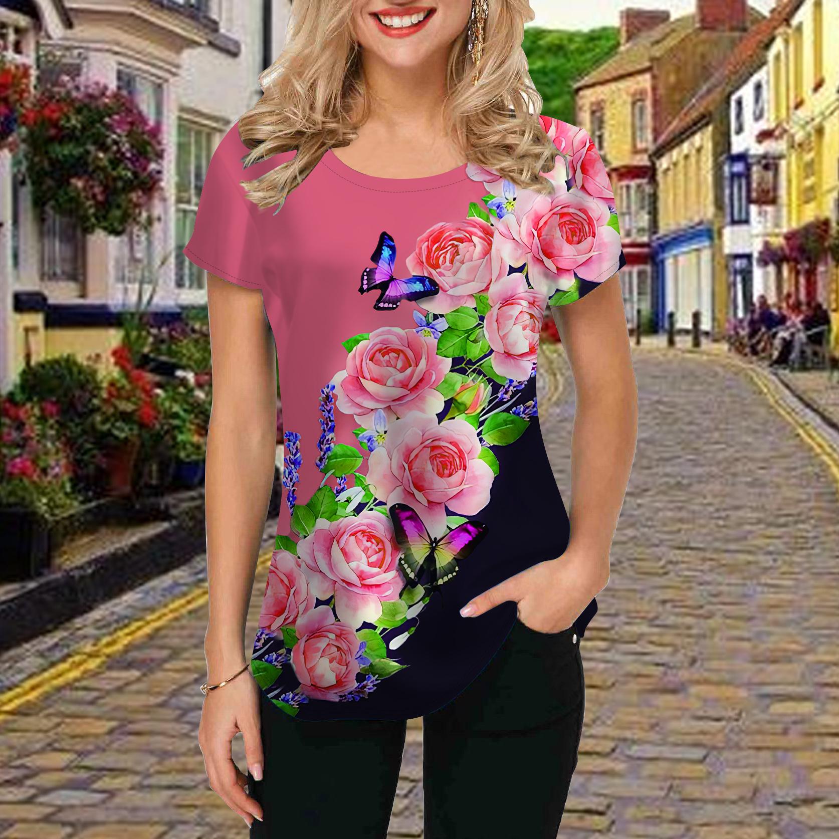 Модная женская футболка с принтом «Цветок сливы» — фото 2