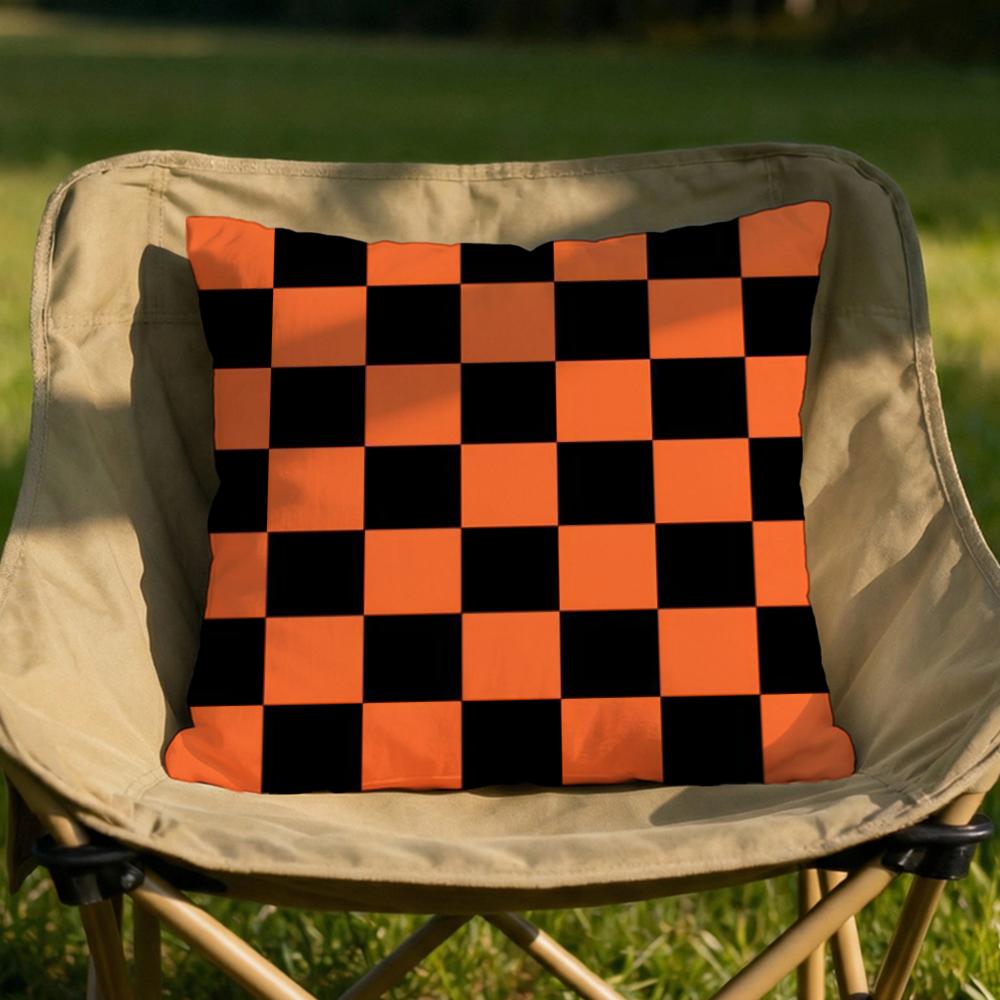 Classic Checkered Square Cushion Cover Soft Reversible  Durable Pillow Cover  MultiScene Use for Home  Car Daily Comfort