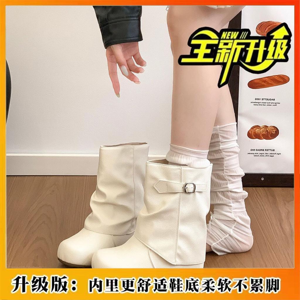Niche design sense round head thick heel women's boots popular fresh and comfortable fried street high value Martin boots