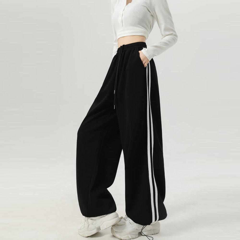 Dámské Y2K pruhované kalhoty se stahovací šňůrkou, ležérní tepláky na jogging se širokými nohavicemi, dámské tepláky pro streetwear