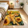 Sunflower Field Cat Dream Non-Slip Home Carpet Design for Office Decor Living Room Bedroom Gift