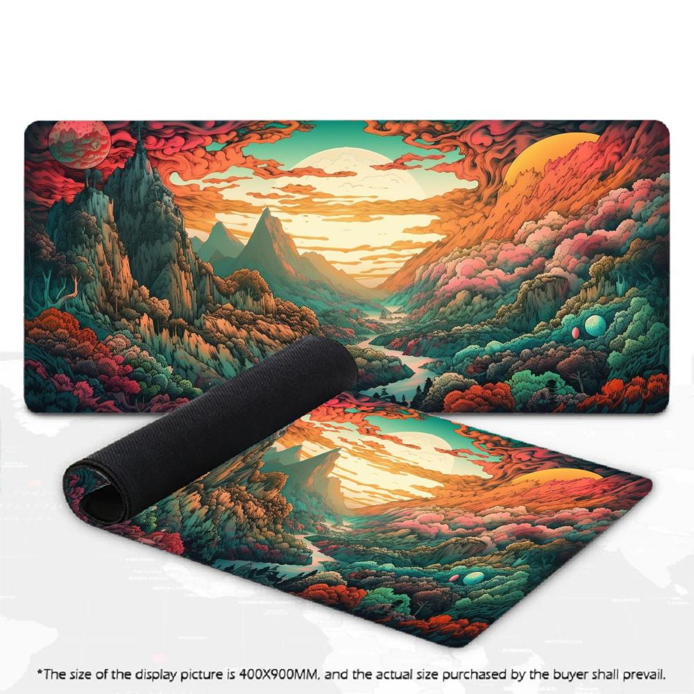 Colorful Large Gaming Mouse Pad XXL Sunset Valley Canyon Deskmat Non-Slip Rubber Game Mouse Mat Computer Keyboard Mats Gamer