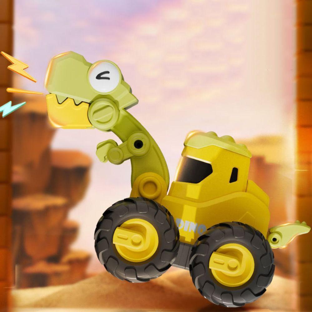 

Press Children Pull Back Toy Car Puzzle Kids Excavator Car Toy Xmas Gifts Style B