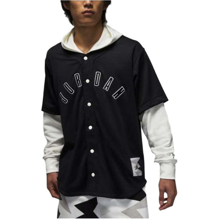Jordan Logo Letter Print Colorblock Casual Hooded Jacket Men Jackets Black FB7035-010