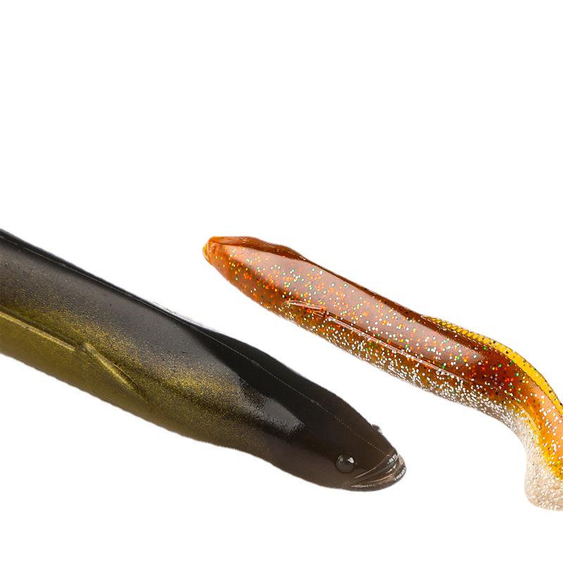 BEARKING Soft Bait Eel Lure with Lead Head Hook, 15cm/20cm for Long Cast Sea Fishing (L45L46)
