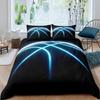 Black basketball quilt cover three-piece set 3D ball sports theme down quilt cover Europe and America