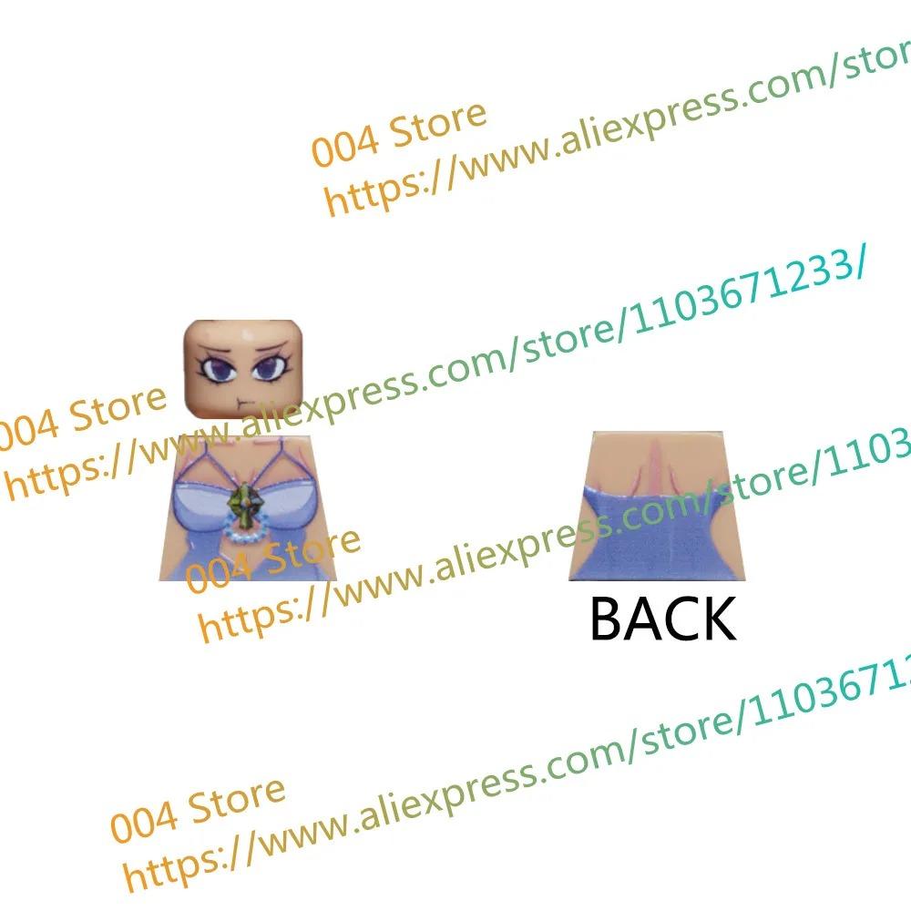 18+ Adult Building Block MOC Anime Action Figure Sexy Model Date Cartoon Swimwear Girl Hair Kit Ornament Toy Gift Collection F31