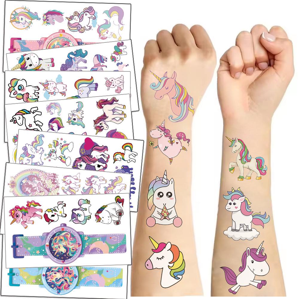New Children's Cartoon Unicorn Tattoo Stickers Cute Fun Waterproof Party Party Gift Temporary Stickers